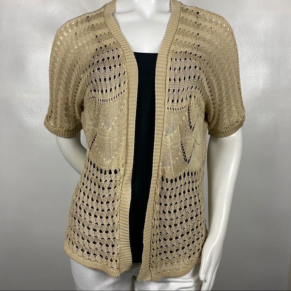 rue21 Crochet Knit Brown Cardigan size s/m